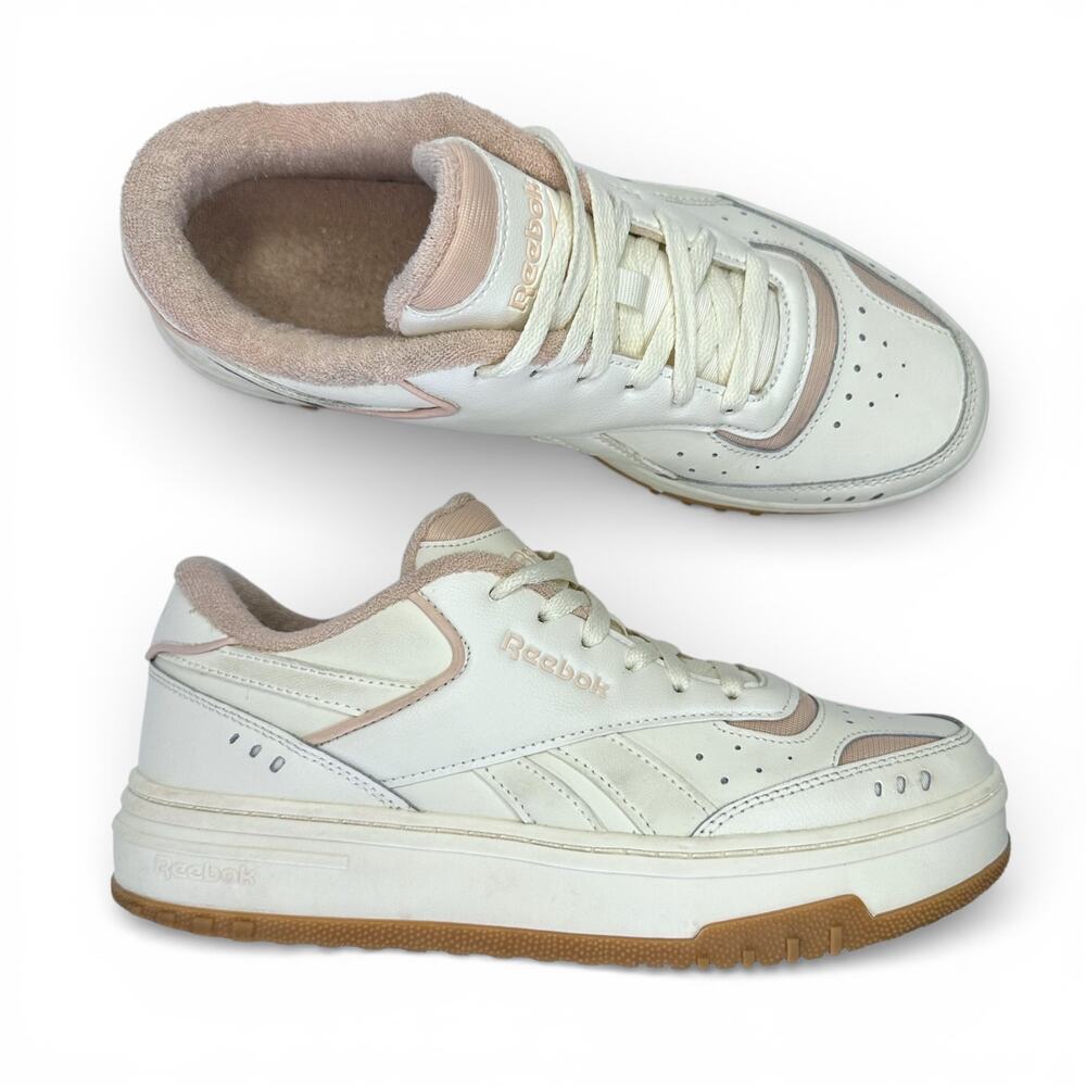 Reebok Women's Retro Club C Double G Geo Tech Sneaker US 10 EU 41 Cream Pink